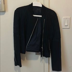 Theory suede navy bomber jacket